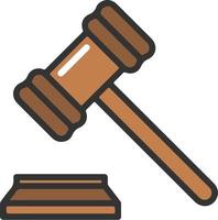 juge illustration vectorielle de marteau en bois, vente aux enchères, design plat, jugement, icône de vente aux enchères peut être utilisé pour le web et le mobile vecteur