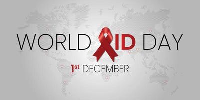 1er décembre, bannière de la journée mondiale du sida. vecteur
