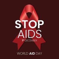 illustration de la journée mondiale du sida le 1er décembre avec ruban de sensibilisation au sida. vecteur