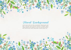 Fonds de fleurs bleues d'aquarelle vectoriel gratuit