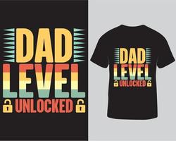 T-shirt de jeu débloqué niveau papa téléchargement pro vecteur