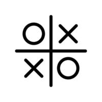 icône de symbole de jeu tic-tac-toe dans la conception de style de ligne isolée sur fond blanc. trait modifiable. vecteur