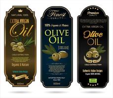 conception graphique d'étiquettes modernes avec des feuilles d'olives et d'olive vecteur