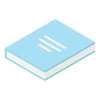 icône de livre de bureau bleu, style isométrique vecteur