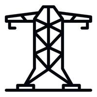 icône de tour électrique, style de contour vecteur