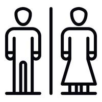 icône de toilettes homme femme, style de contour vecteur