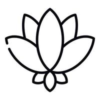 icône de symbole de lotus, style de contour vecteur