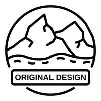 logo des montagnes, style de contour vecteur