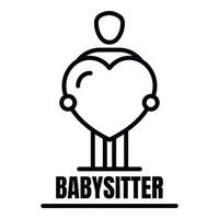 icône de baby-sitter, style de contour vecteur
