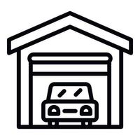icône de garage de voiture de location, style de contour vecteur