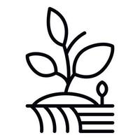 icône de plante de ferme, style de contour vecteur