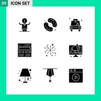 9 icônes créatives signes et symboles modernes de héros communication bonbons emplacement de taxi éléments de conception vectoriels modifiables vecteur