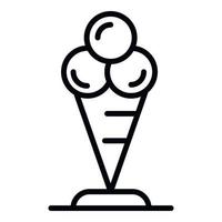 icône de cornet de crème glacée, style de contour vecteur