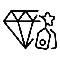 icône de vente de diamants, style de contour vecteur