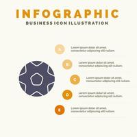 modèle de présentation d'infographie de football de sports de ballon de football présentation en 5 étapes vecteur