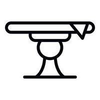 icône de table de jardin ronde, style de contour vecteur