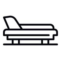 icône de lit de repos, style de contour vecteur
