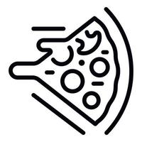 tranche de pizza avec icône de fromage, style de contour vecteur