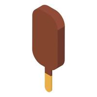 icône de popsicle au chocolat, style isométrique vecteur