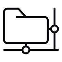 icône d'accès au dossier réseau, style de contour vecteur