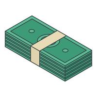 icône de pack d'argent dollar, style isométrique vecteur