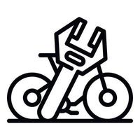 réparer l'icône de vélo de location, style de contour vecteur