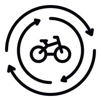 icône de location de vélo, style de contour vecteur