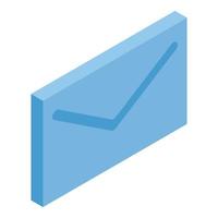 icône de lettre de courrier bleu, style isométrique vecteur
