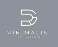 lettre gr ou dgr monogramme ligne minimaliste simple moderne minimal création de logo vectoriel contemporain