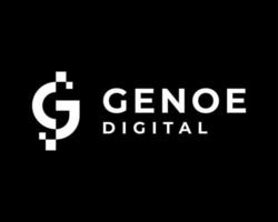 lettre g monogramme pixel abstrait technologie numérique innovation futuriste moderne création de logo vectoriel