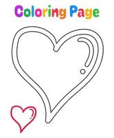 coloriage avec un coeur pour les enfants vecteur