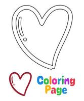 coloriage avec un coeur pour les enfants vecteur