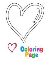 coloriage avec un coeur pour les enfants vecteur