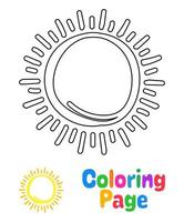 coloriage avec le soleil pour les enfants vecteur