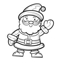 dessins animés de noël pour décorer la carte. coloriage pour les enfants. vecteur