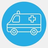 icône ambulance. éléments de transport. icônes de style bleu. bon pour les impressions, les affiches, le logo, le signe, la publicité, etc. vecteur
