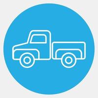 icône camionnette. éléments de transport. icônes de style bleu. bon pour les impressions, les affiches, le logo, le signe, la publicité, etc. vecteur