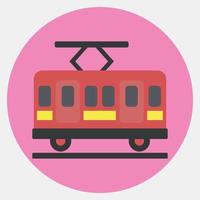 icône de tramway. éléments de transport. icônes dans le style de compagnon de couleur. bon pour les impressions, les affiches, le logo, le signe, la publicité, etc. vecteur