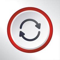 rejouer le bouton d'icône plate avec la conception de vecteur de cercle dégradé rouge