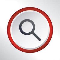 bouton de recherche icône plate bouton avec conception de vecteur de cercle dégradé rouge