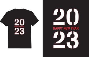 Conception de t-shirt 2023, conception de t-shirt du nouvel an 2023 vecteur