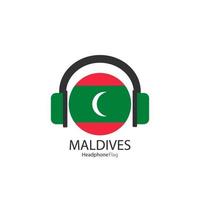 maldives casque drapeau vecteur sur fond blanc.