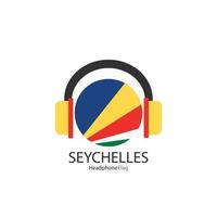 vecteur de drapeau de casque seychelles sur fond blanc.