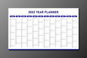 modèle de vecteur de planificateur de l'année 2023 bleu