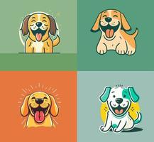 les chiens définissent le modèle de symbole d'icône de logo pour l'illustration vectorielle de collection graphique vecteur