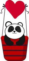 pandas de la saint valentin clipart vecteur