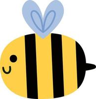 dessin animé jaune d'abeille. vecteur