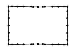 cadre élégant avec des points, silhouette de bordure dans un style doodle dessiné à la main isolé sur fond blanc. décoration, clip art délicat. illustration vectorielle vecteur