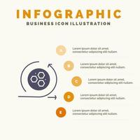 modélisation api modélisation science solide icône infographie 5 étapes présentation fond vecteur