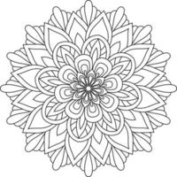 illustration vectorielle de mandala noir et blanc vecteur